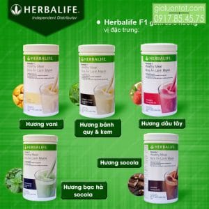 5 hương vị sữa herbalife f1 đang được cung cấp tại Việt Nam