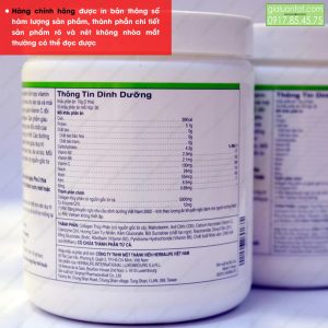 Thông tin dinh dưỡng sản phẩm bổ sung collagen herbalife
