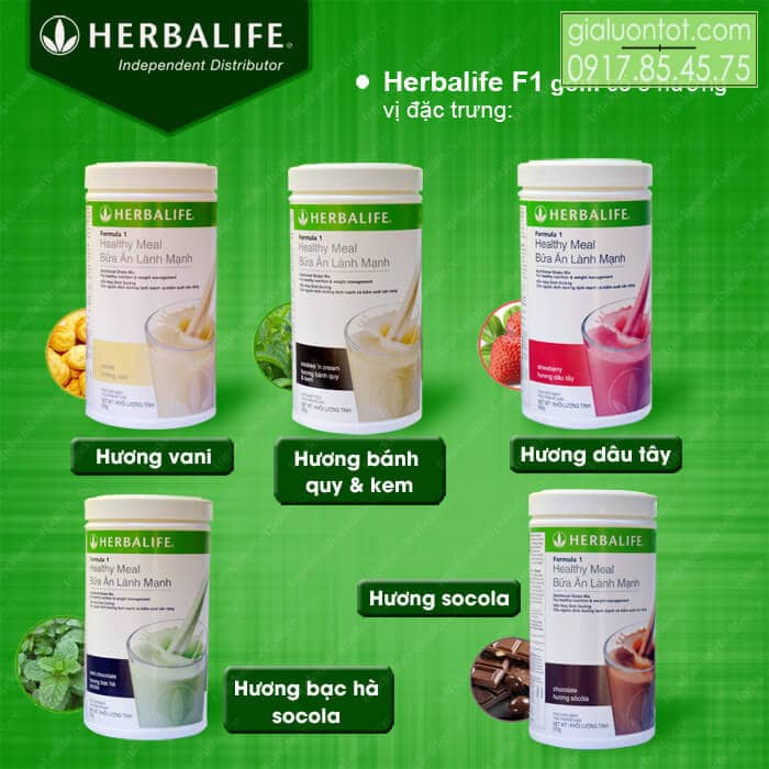 5 hương vị của sữa herbalife f1