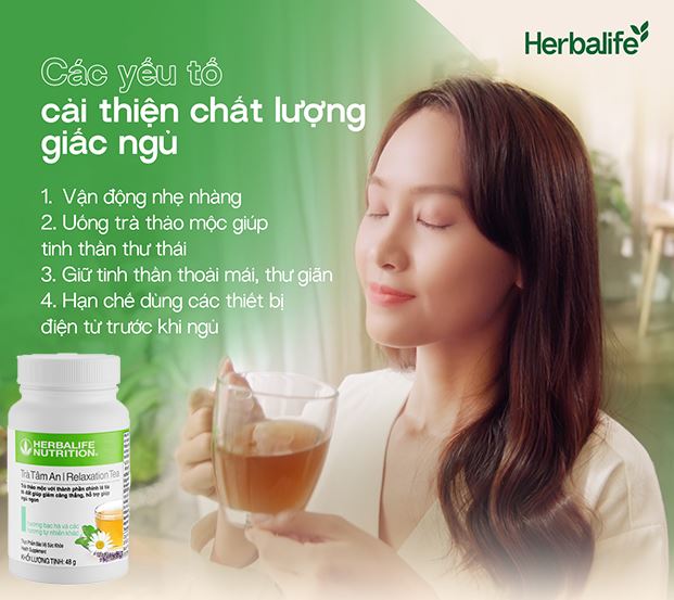 Cải thiện giấc ngủ với trà tâm an Herbalife